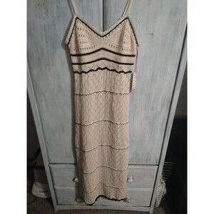 Wild & Free Crotcher Sleeveless Maxi Dress Cream Small Boho Cottage Core Feminin